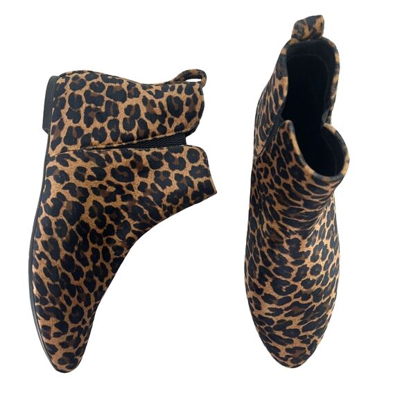 Born Remo Leopard Print Ankle Boots Booties Womens Size 6 - Picture 1 of 6